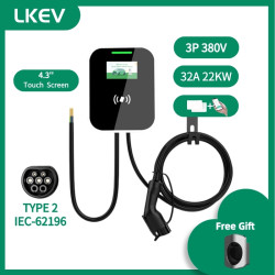 Тип 2 Зарядное устройство для электромобилей, 32 A, 3-фазное, 22 кВт, IEC 62196 тип 2, с защитой типа A + 6, безопасность для домашнего использования